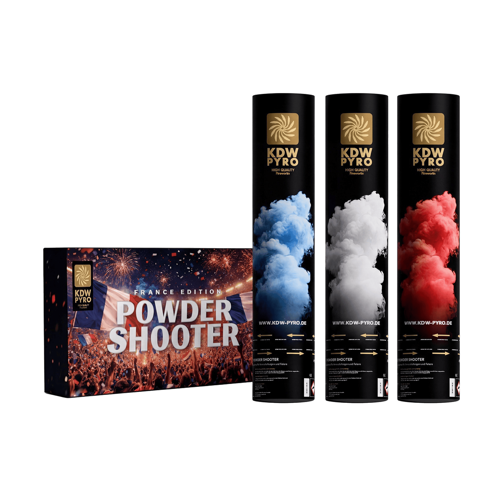 Fußball Powder Shooter Frankreich Edition – Feuerwerk Blau Weiß Rot KDW Pyro